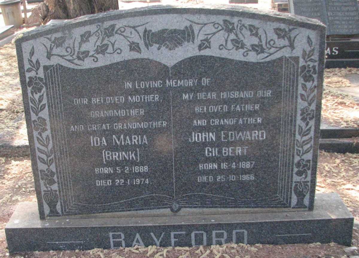 BAYFORD John Edward Gilbert 1887-1966 &amp; Ida Maria BRINK 1888-1974