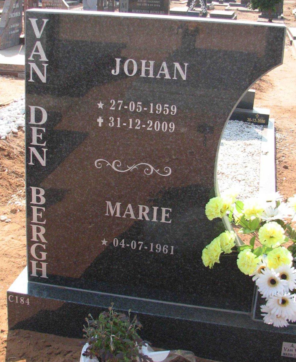 BERGH Johan, van den 1959-2009 &amp; Marie 1961-
