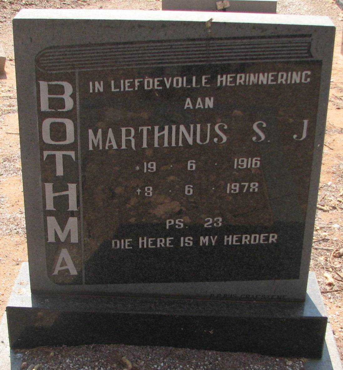 BOTHMA Marthinus S.J. 1916-1978