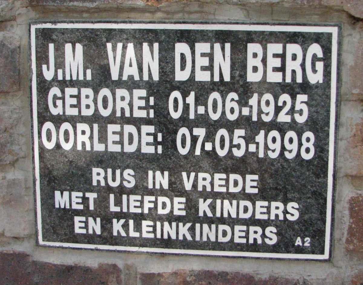 BERG J.M., van den 1925-1998