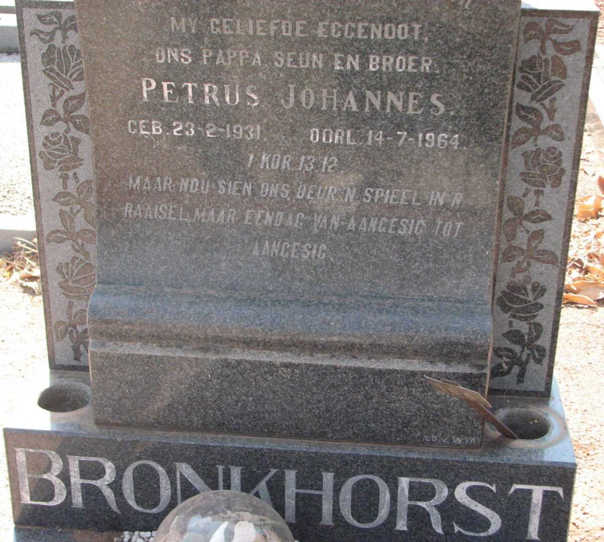 BRONKHORST Petrus Johannes 1931-1964