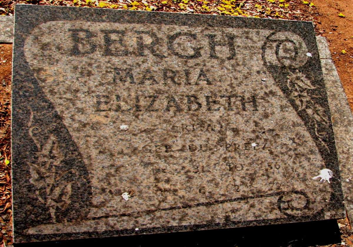 BERGH Maria Elizabeth nee DU PREEZ 1936-1972