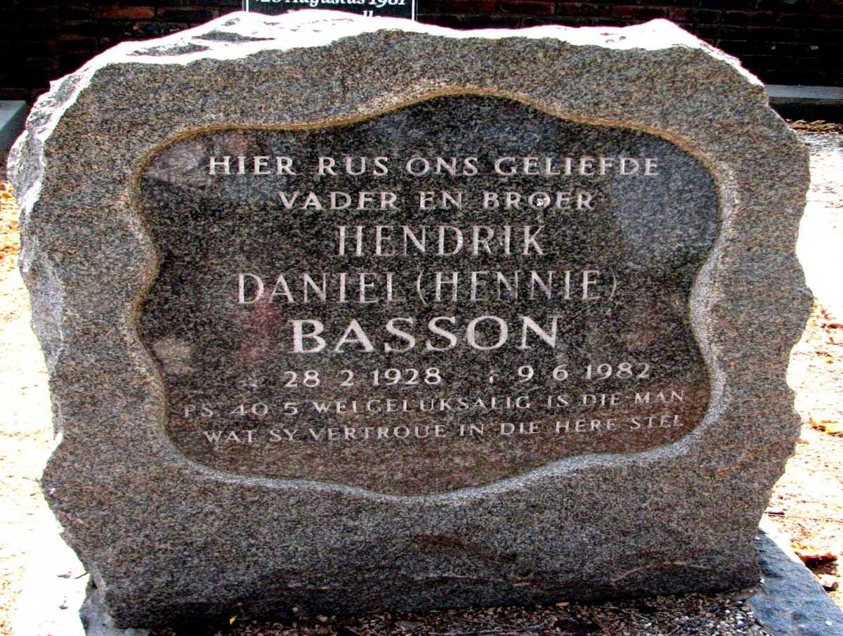 BASSON Hendrik Daniel 1928-1982