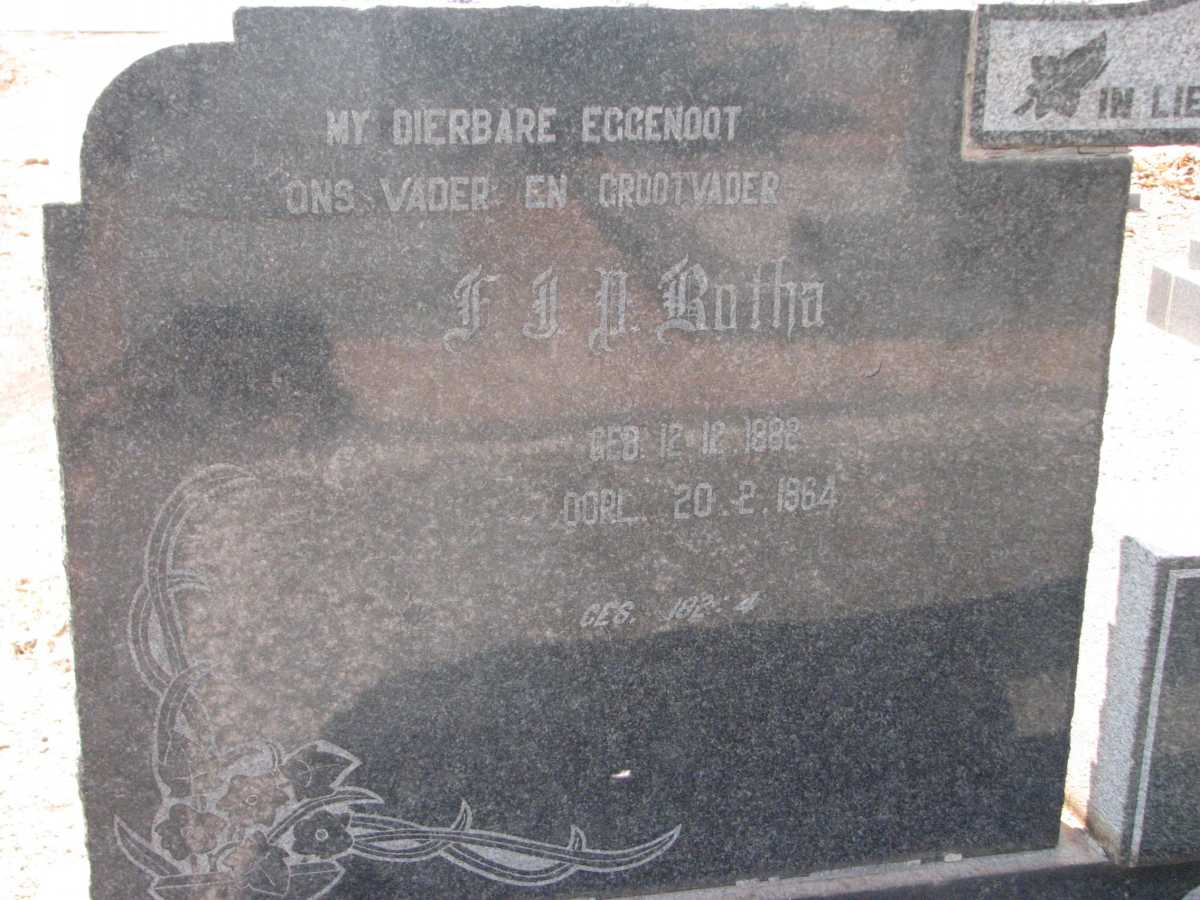 BOTHA F.J.D. 1882-1964 &amp; S.E. 1884-1966