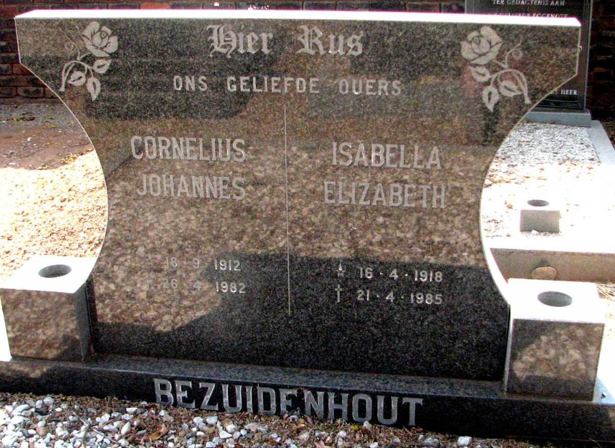 BEZUIDENHOUT Cornelius Johannes 1912-1982 &amp; Isabella Elizabeth 1918-1985