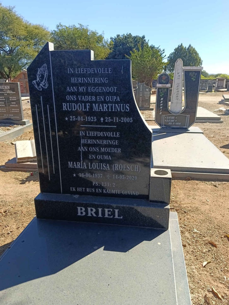 BRIEL Rudolf Martinus 1925-2005 & Maria Louisa ROESCH 1937-2020