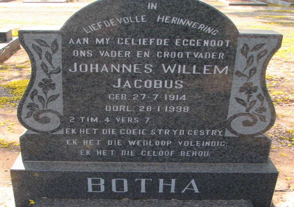 BOTHA Johannes Willem Jacobus 1914-1998