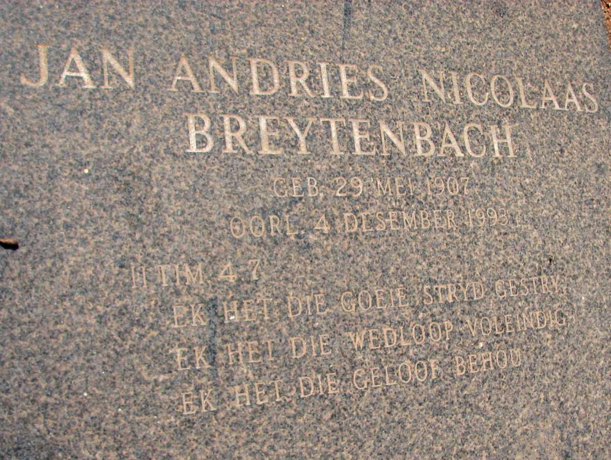 BREYTENBACH Jan Andries Nicolaas 1907-1993
