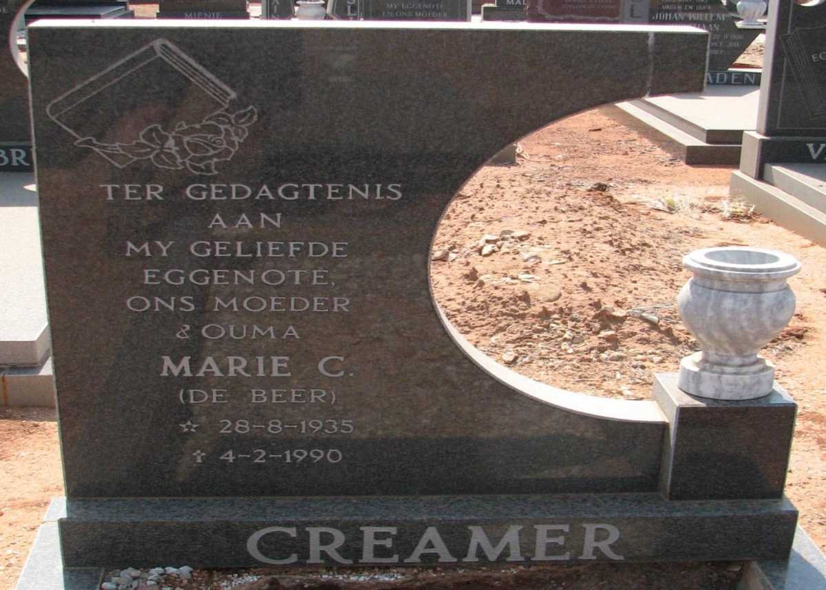 CREAMER Marie C. nee de BEER 1935-1990