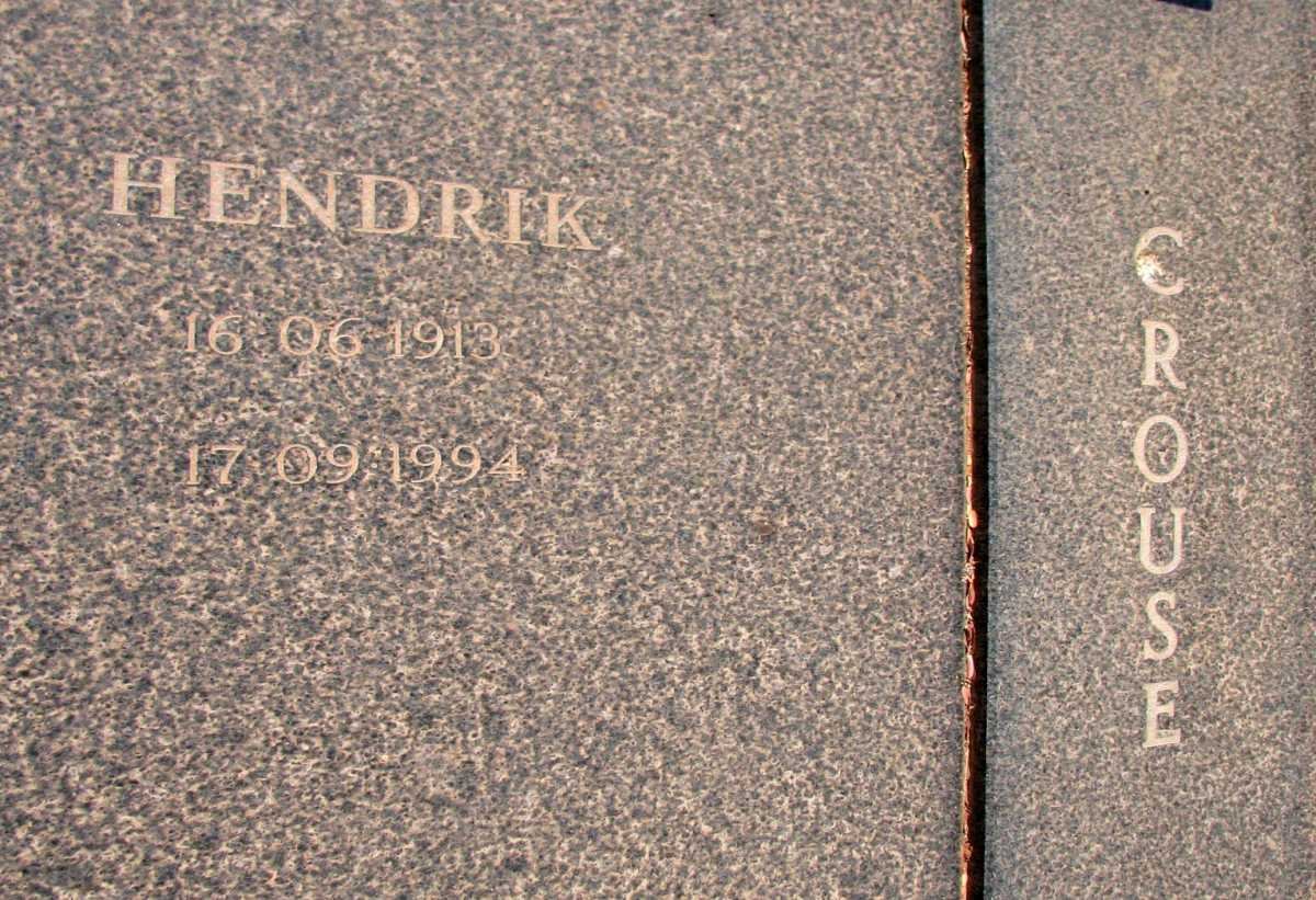 CROUSE Hendrik 1913-1994 &amp; Cora 1928-1986