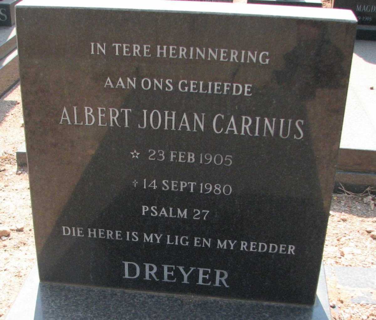 DREYER Albert Johan Carinus 1905-1980