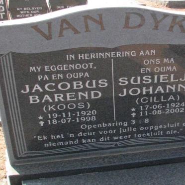 DYK Jacobus Barend, van 1920-1998 &amp; Susielja Johanna 1924-2002