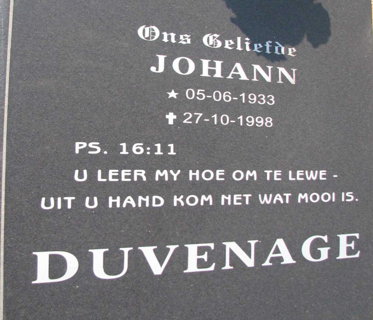 DUVENHAGE Johann 1933-1998
