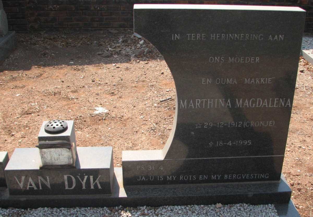 DYK Marthina Magdalena nee CRONJE 1912-1995