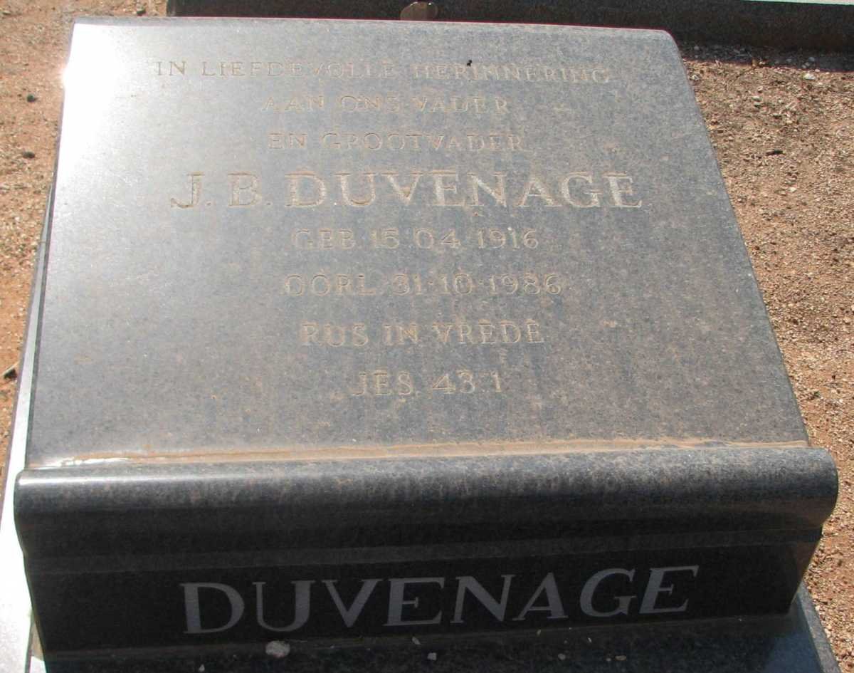 DUVENHAGE J.B. 1916-1986