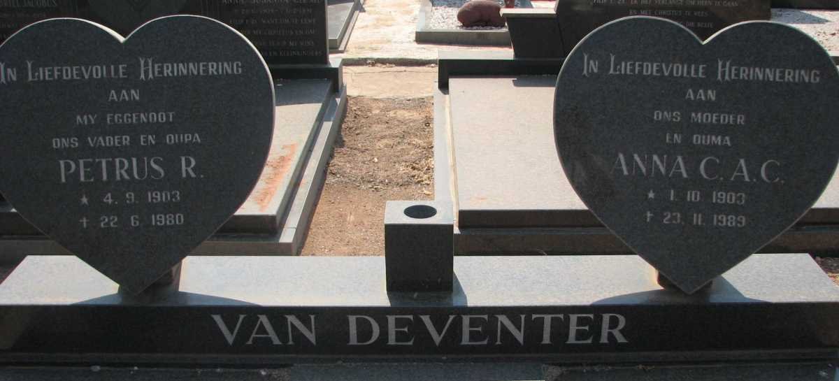 DEVENTER Petrus R., van 1903-1980 &amp; Anna C.A.C. 1903-1989