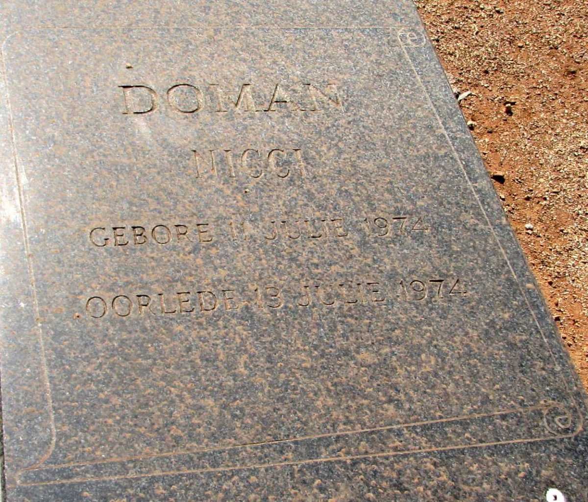 DOMAN Nicci 1974-1974