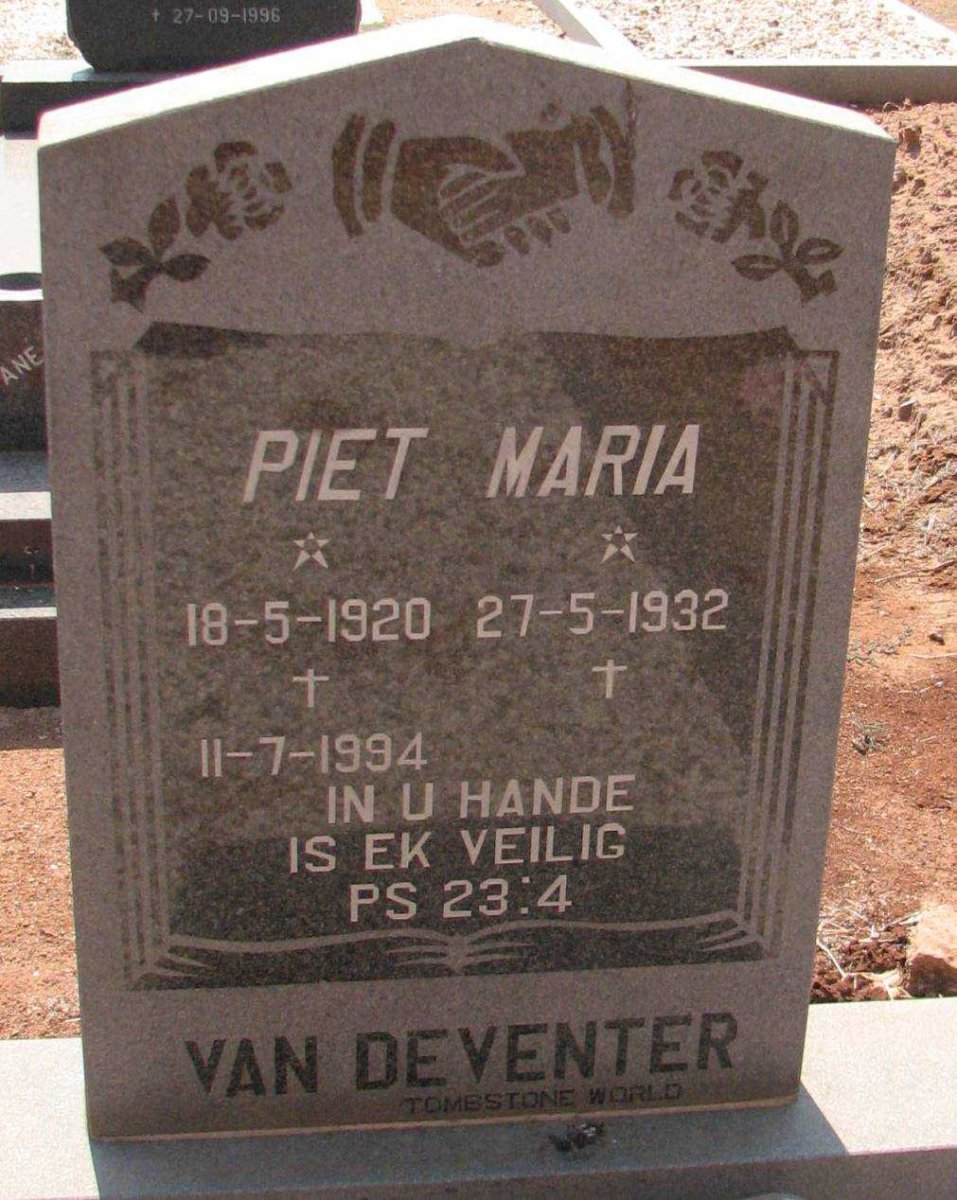 DEVENTER Piet, van 1920-1994 &amp; Maria 1932-