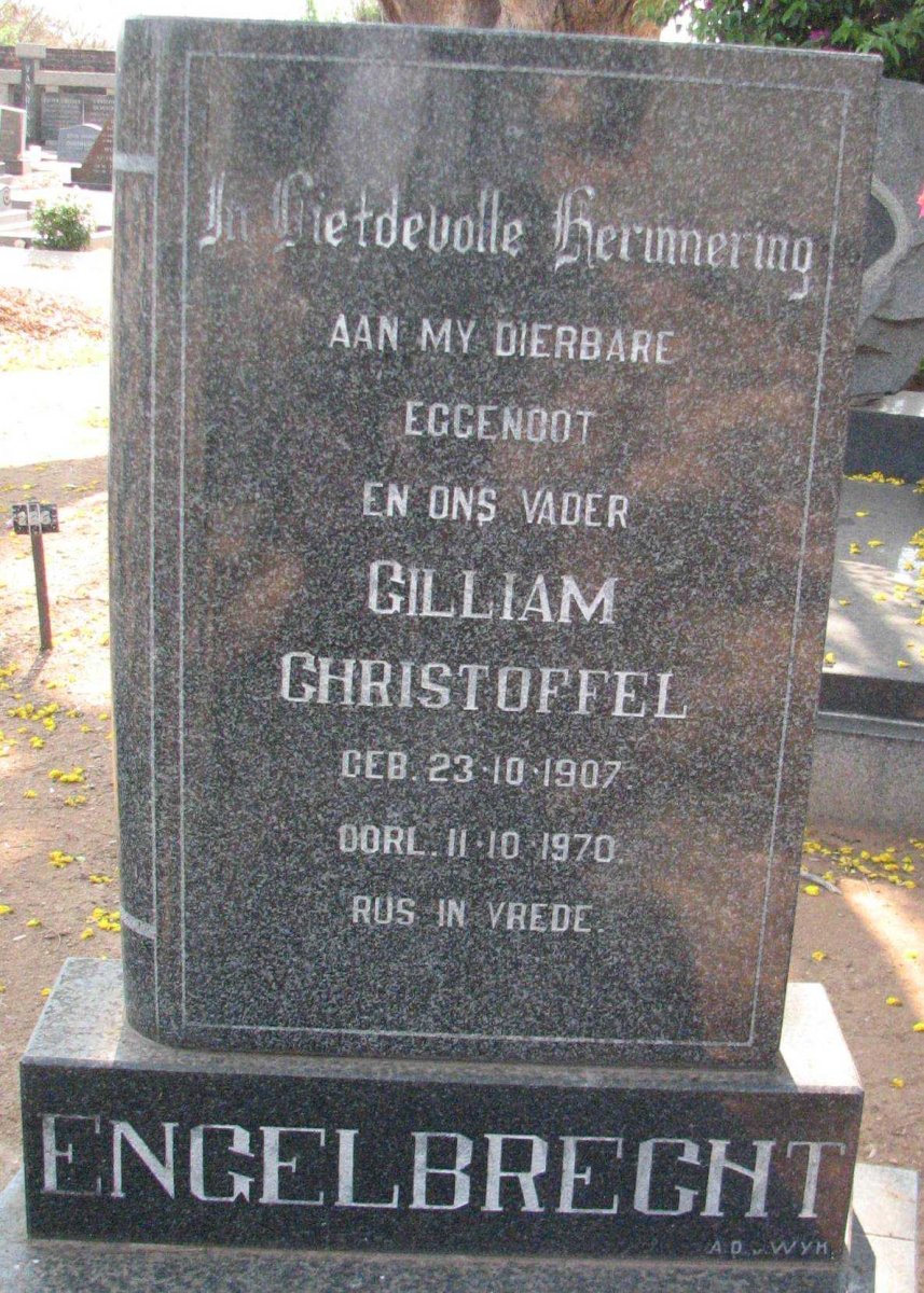 ENGELBRECHT Gilliam Christoffel 1907-1970