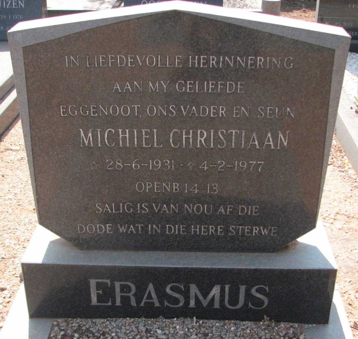 ERASMUS Michiel Christiaan 1931-1977