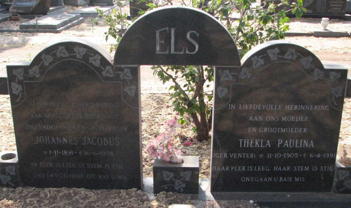 ELS Johannes Jacobus 1891-1978 &amp; Thekla Paulina VENTER 1905-1991