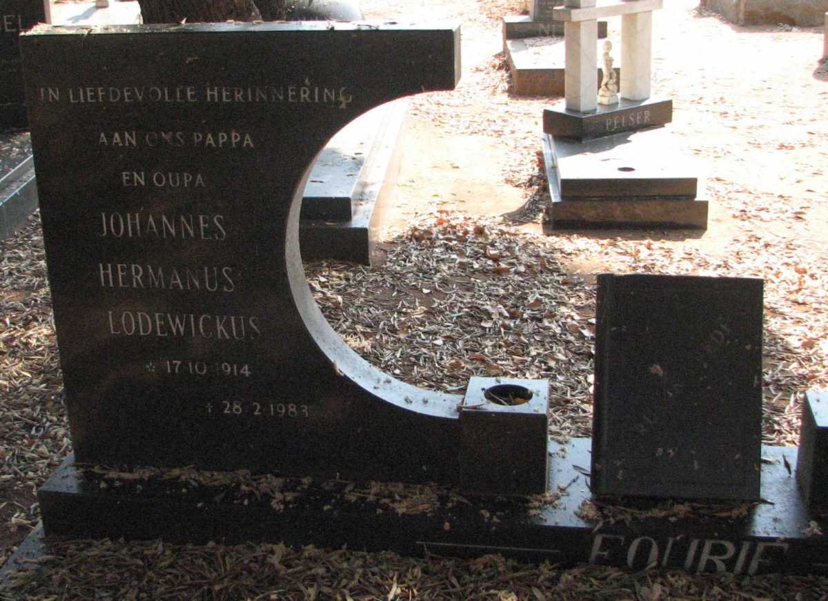 FOURIE Johannes Hermanus Lodewickus 1914-1983