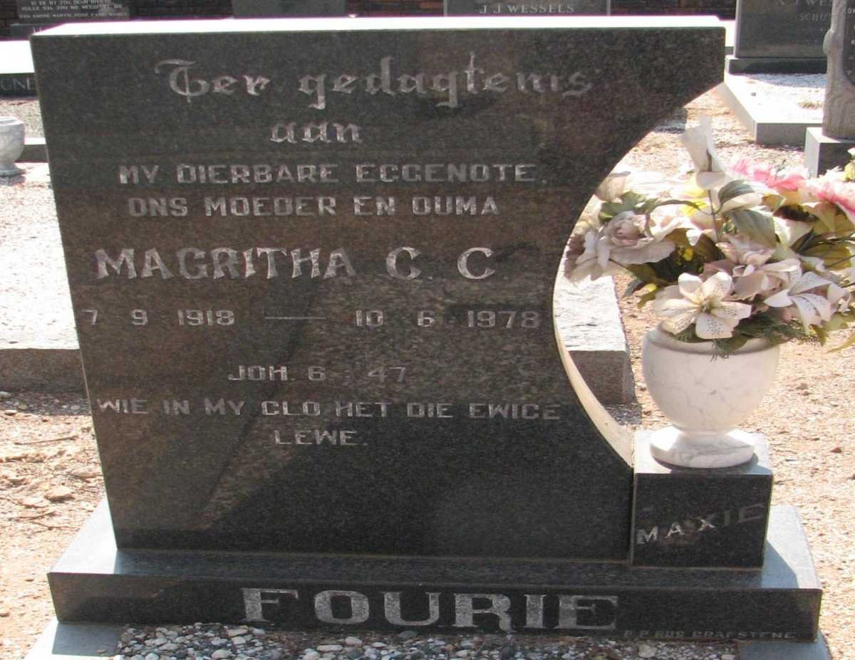 FOURIE Magritha C.C. 1918-1978