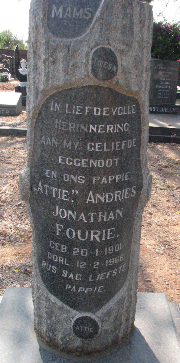 FOURIE Andries Jonathan 1901-1966
