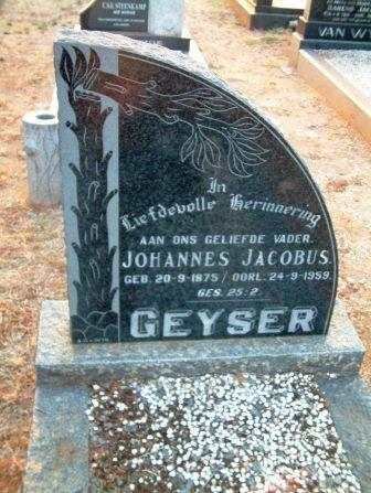 GEYSER Johannes Jacobus 1875-1959