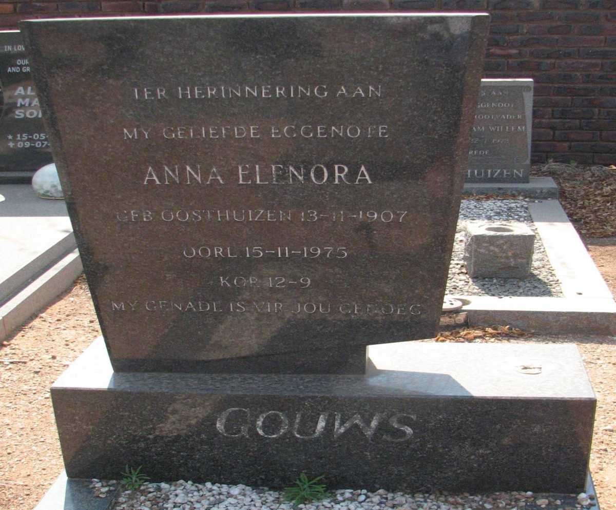 GOUWS Anna Elenora nee OOSTHUIZEN 1907-1975