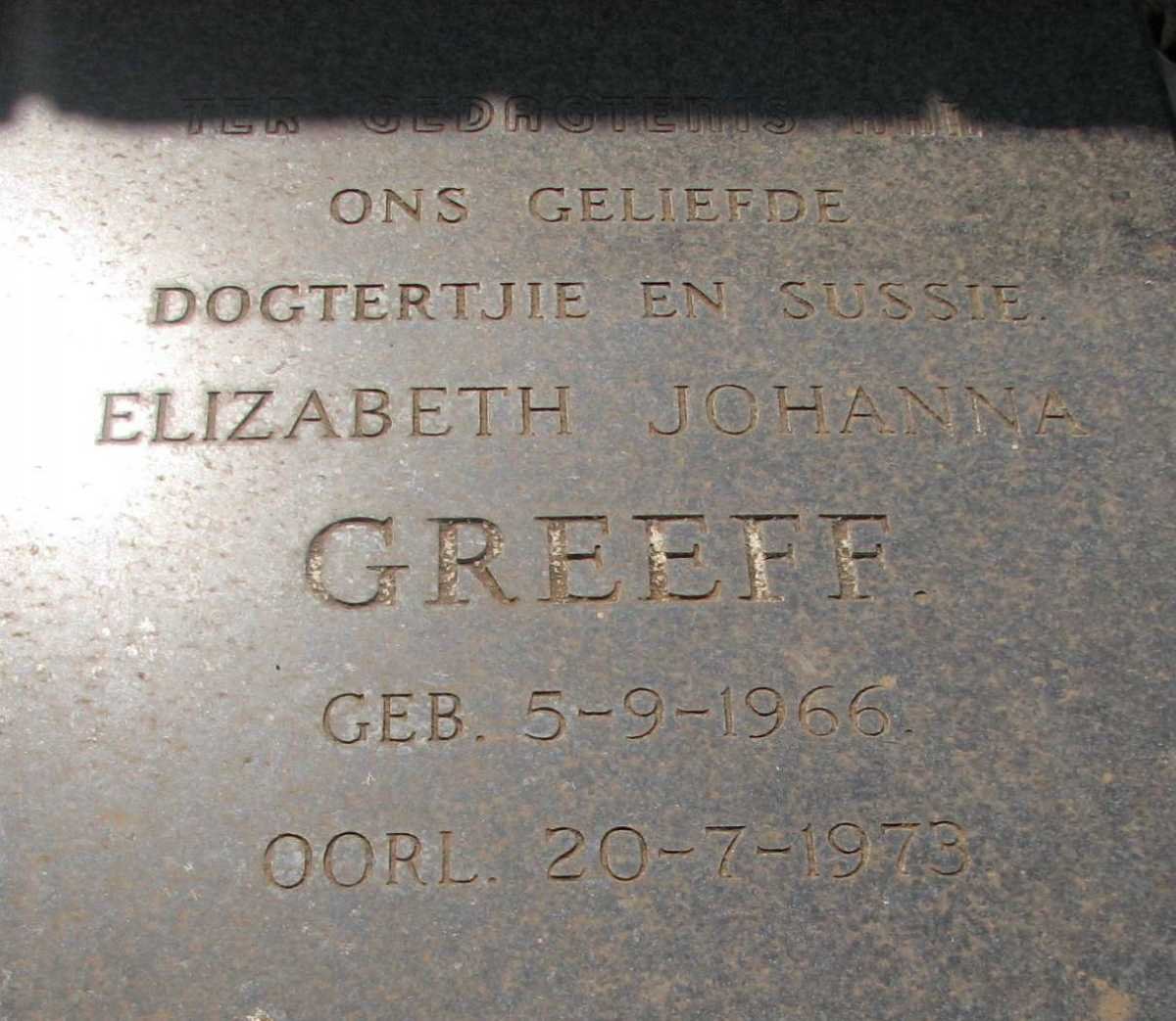 GREEFF Elizabeth Johanna 1966-1973