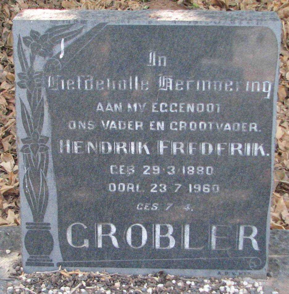 GROBLER Hendrik Frederik 1880-1960