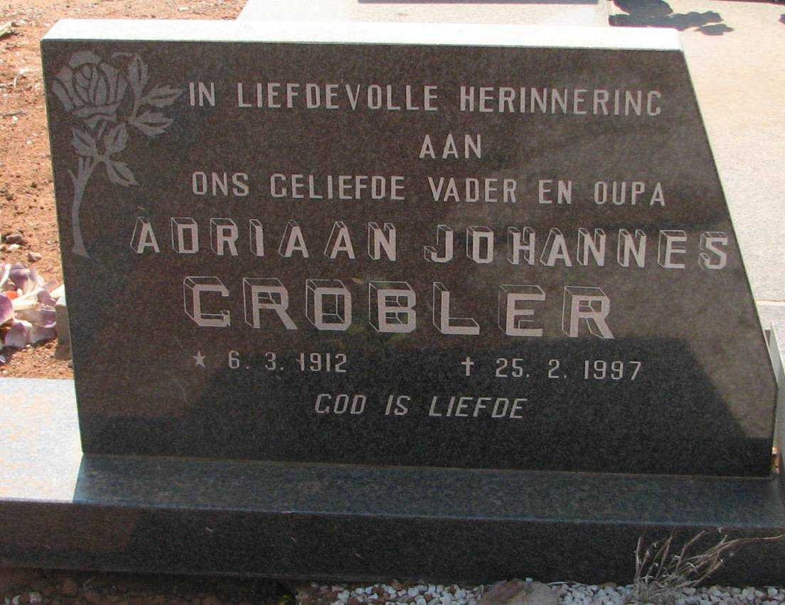 GROBLER Adriaan Johannes 1912-1997 &amp; Helena Elizabeth 1916-1986