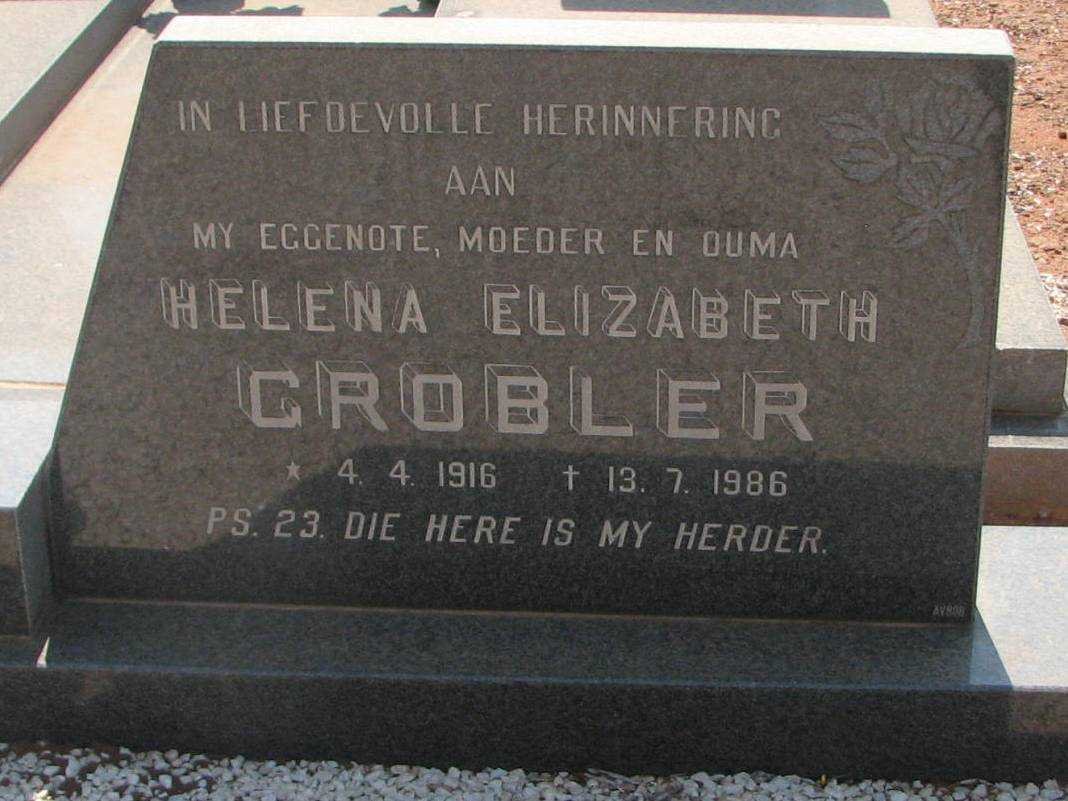 GROBLER Helena Elizabeth 1916-1986