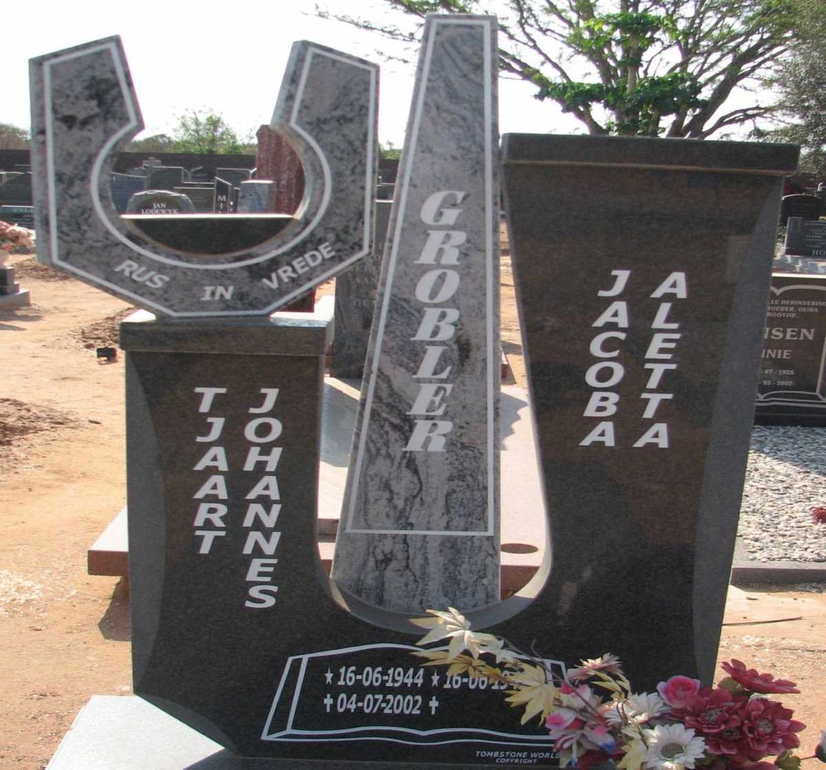 GROBLER Tjaart Johannes 1944-2002 &amp; Jacoba Aletta 194?-