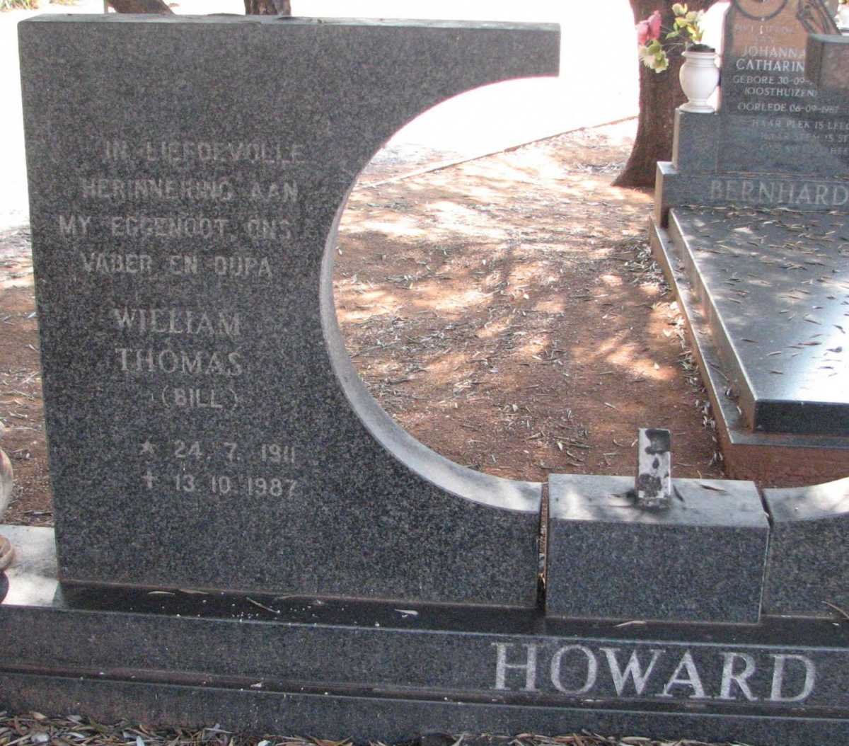 HOWARD William Thomas 1911-1987
