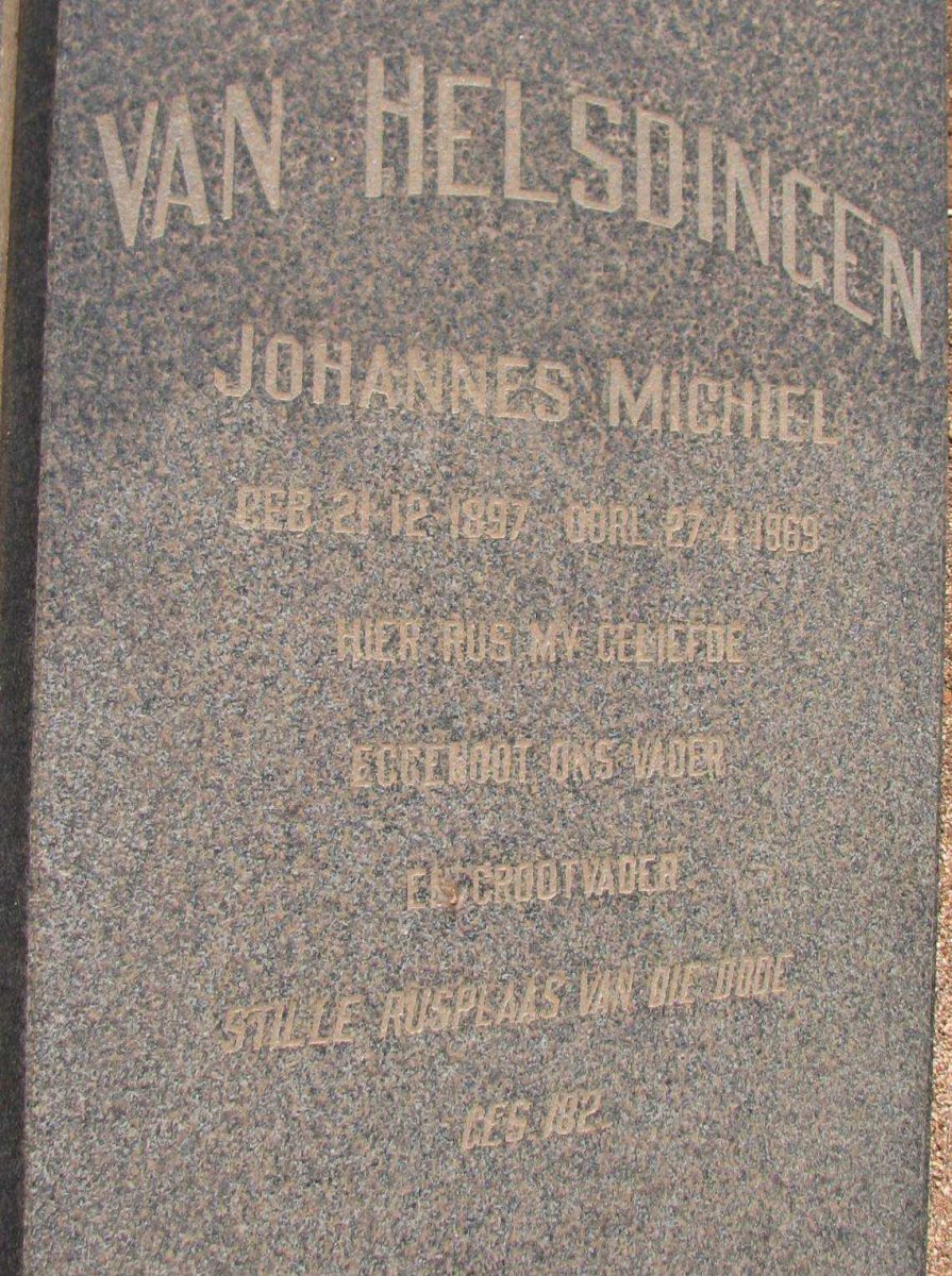 HELSDINGEN Johannes Michiel, van 1897-1969