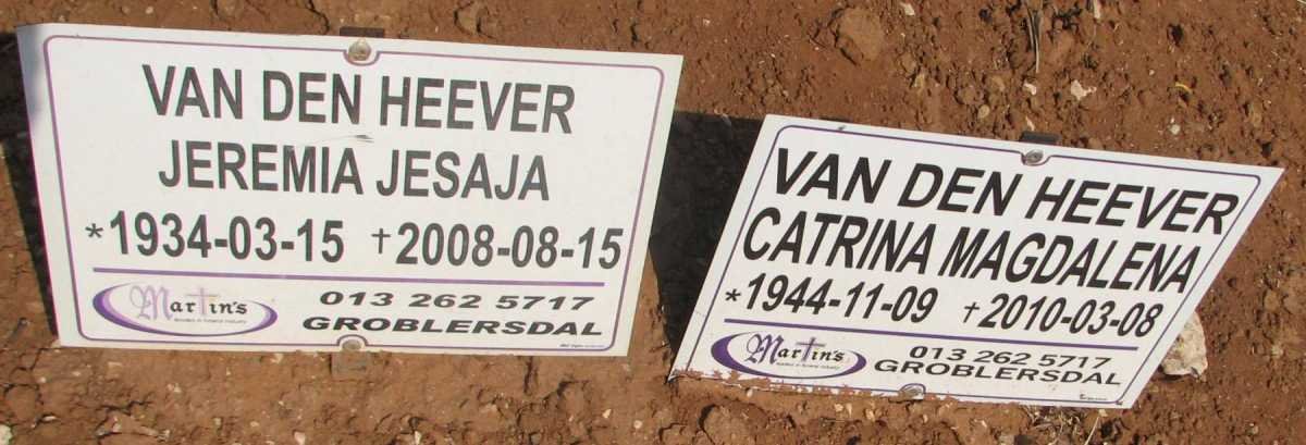HEEVER Jeremia Jesaja, van den 1934-2008 &amp; Catrina Magdalena 1944-2010