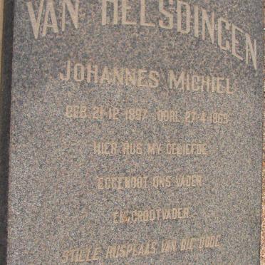 HELSDINGEN Johannes Michiel, van 1897-1969
