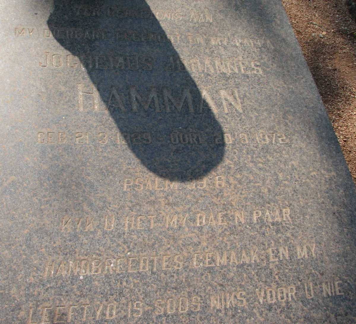 HAMMAN Joghemus Johannes 1929-1972