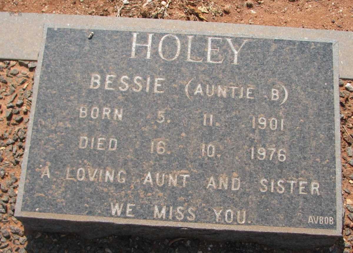 HOLEY Bessie 1901-1976