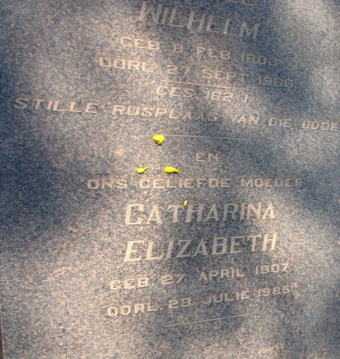 HAMMAN Michael Wilhelm 1903-1966 &amp; Catharina Elizabeth 1907-1985