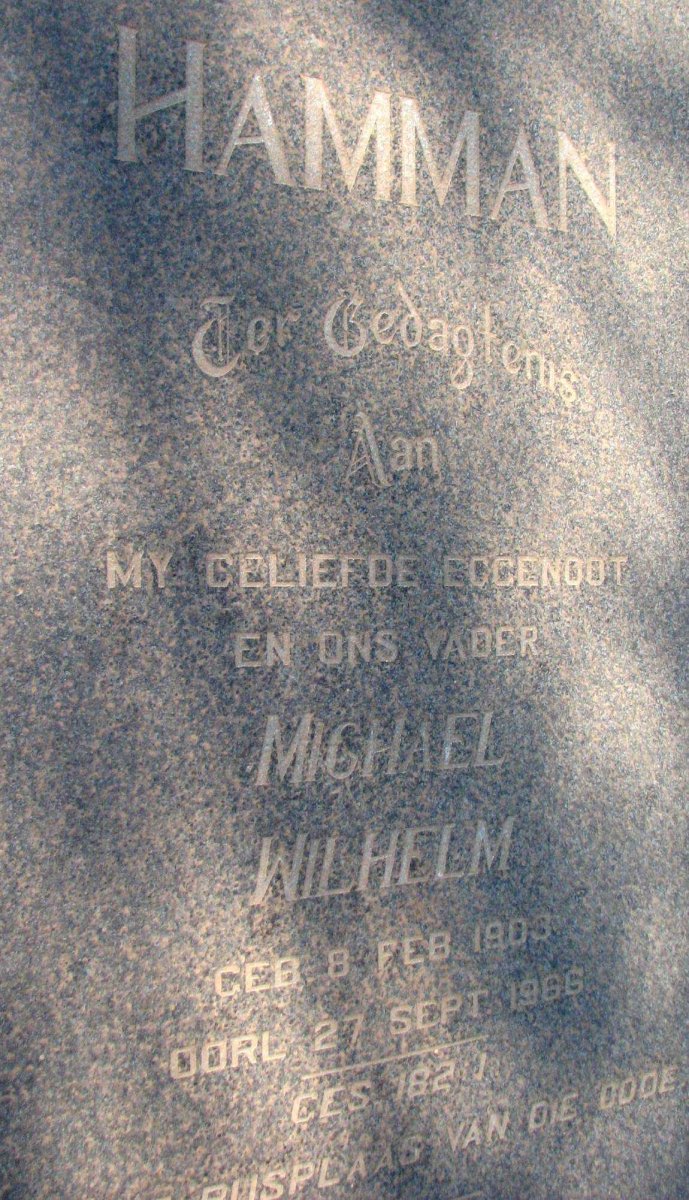 HAMMAN Michael Wilhelm 1903-1966