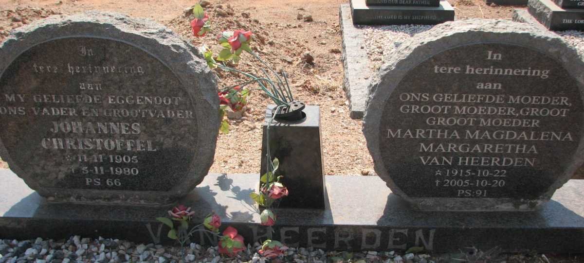HEERDEN Johannes Christoffel, van 1905-1980 &amp; Martha Magdalena Margaretha 1915-2005