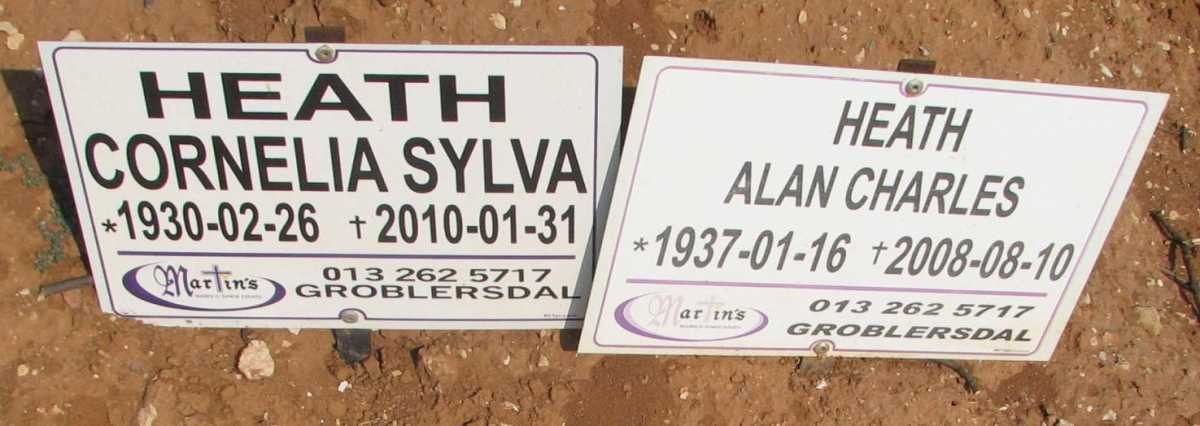 HEATH Alan Charles 1937-2008 &amp; Cornelia Sylvia 1930-2010