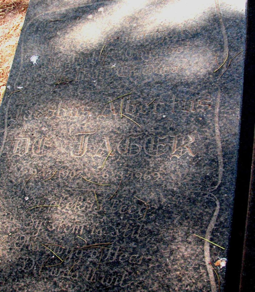 JAGER Jacobus Albertus, de 1907-1969