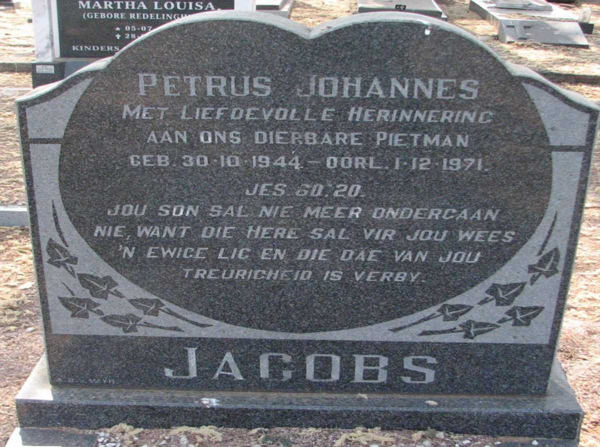 JACOBS Petrus Johannes 1944-1971