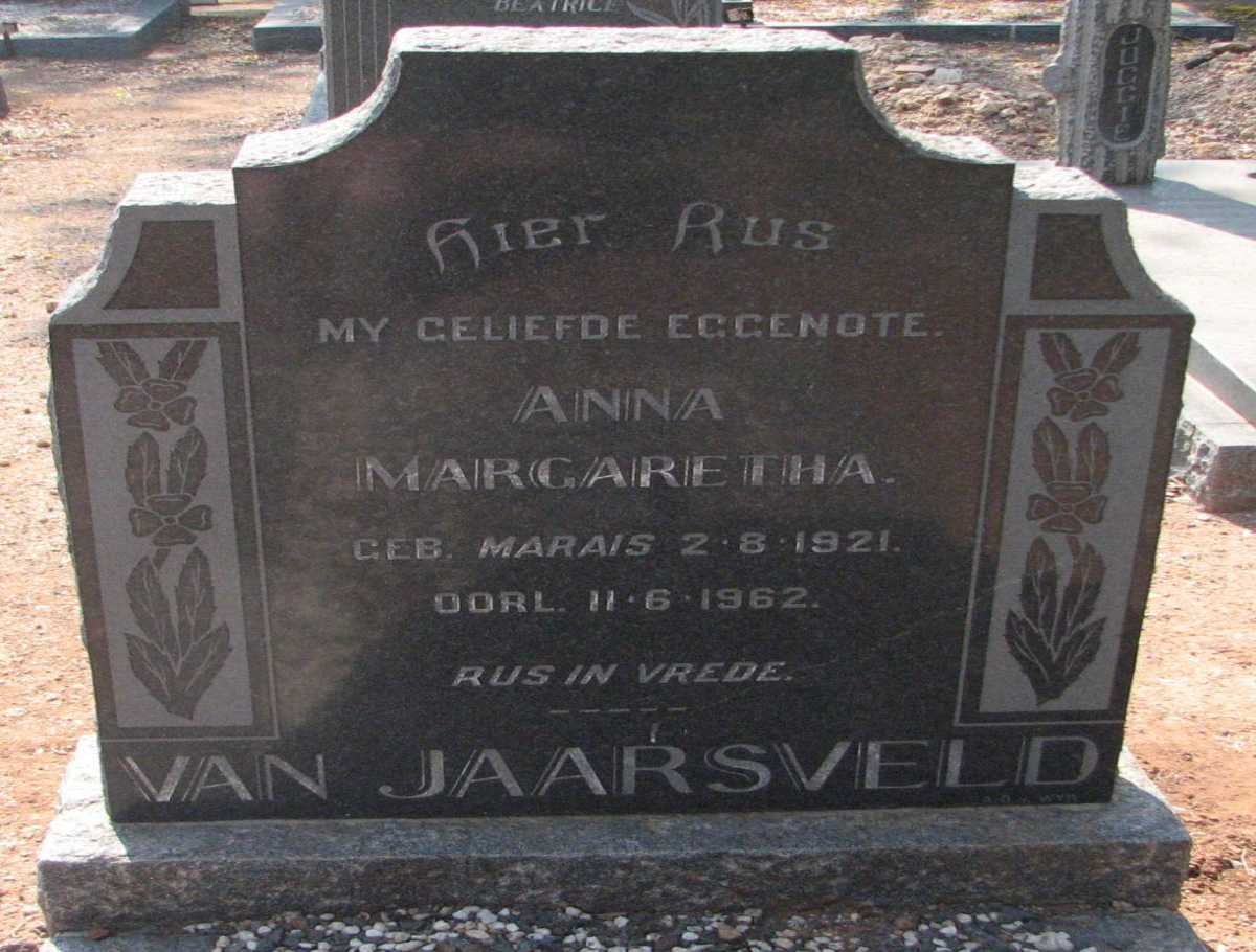 JAARSVELD Anna Margaretha, van nee MARAIS 1921-1962