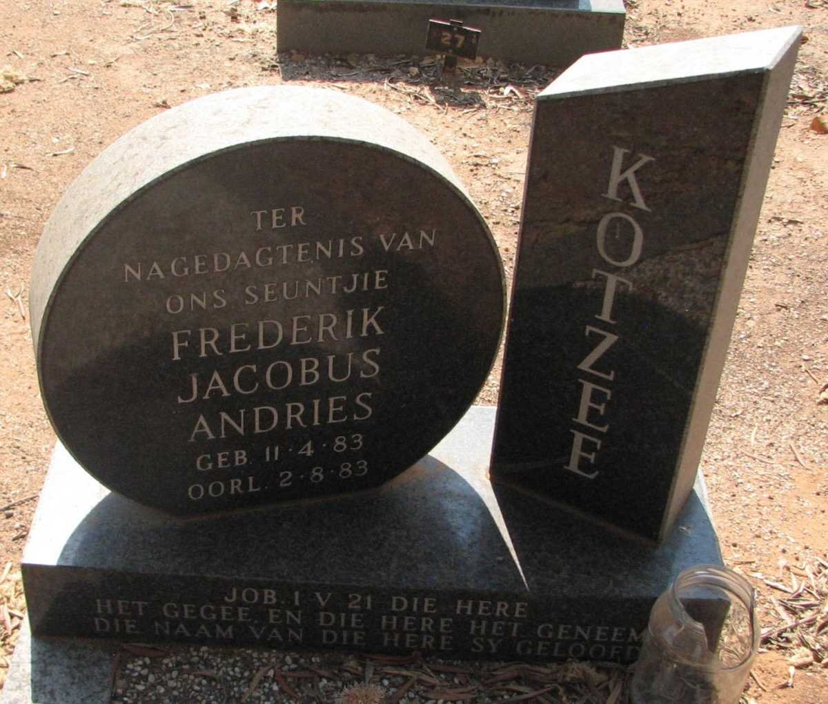 KOTZEE Frederik Jacobus Andries 1983-1983