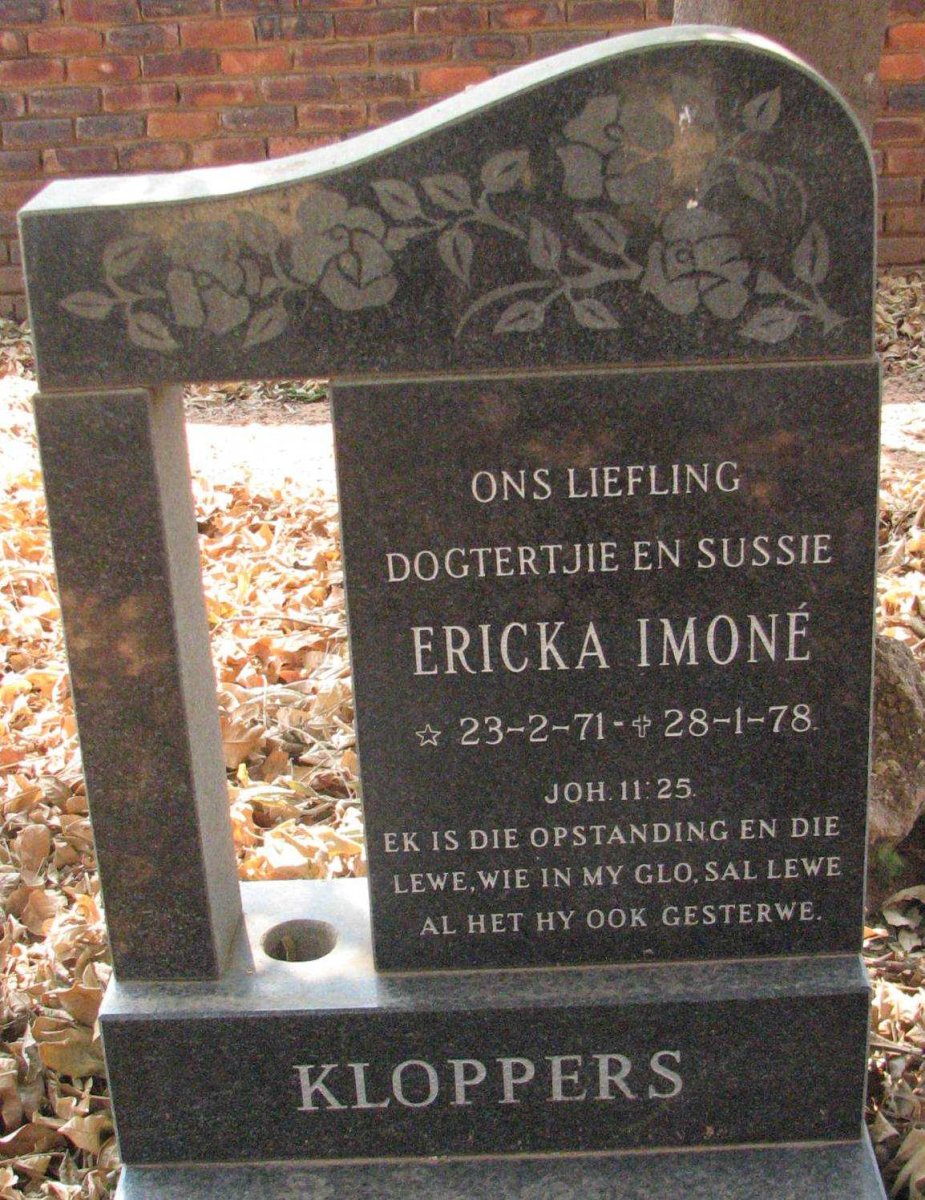 KLOPPERS Ericka Imone 1971-1978